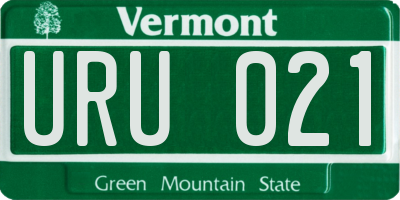 VT license plate URU021