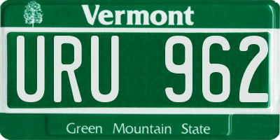 VT license plate URU962