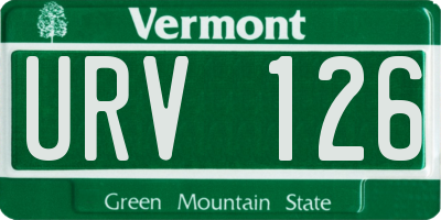 VT license plate URV126
