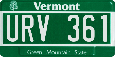 VT license plate URV361