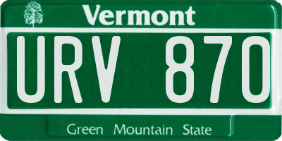 VT license plate URV870