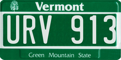 VT license plate URV913