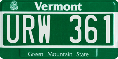 VT license plate URW361