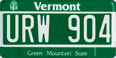 VT license plate URW904