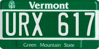 VT license plate URX617