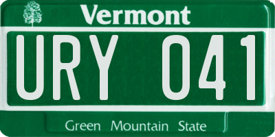 VT license plate URY041