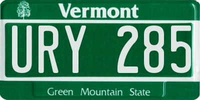 VT license plate URY285