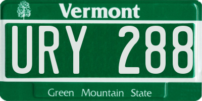 VT license plate URY288