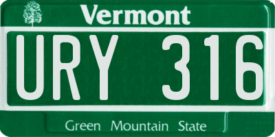 VT license plate URY316