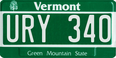 VT license plate URY340