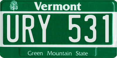 VT license plate URY531