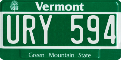 VT license plate URY594