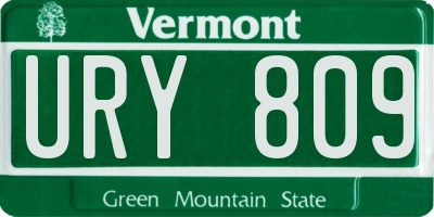 VT license plate URY809