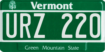 VT license plate URZ220