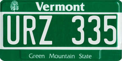 VT license plate URZ335