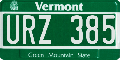 VT license plate URZ385