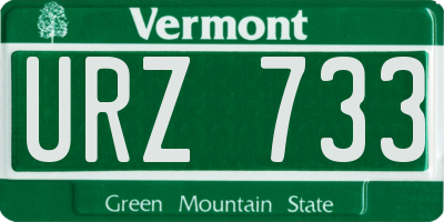 VT license plate URZ733