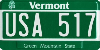 VT license plate USA517