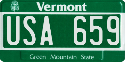 VT license plate USA659