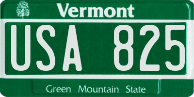 VT license plate USA825