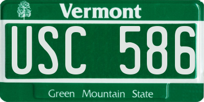 VT license plate USC586