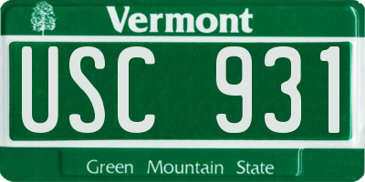 VT license plate USC931