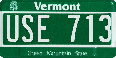 VT license plate USE713