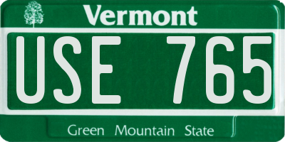 VT license plate USE765