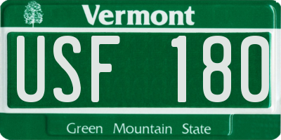 VT license plate USF180