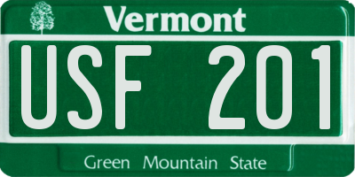 VT license plate USF201