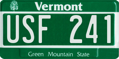 VT license plate USF241