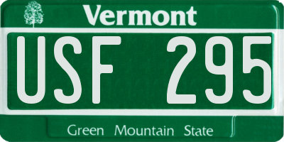 VT license plate USF295