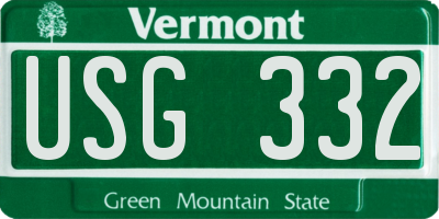 VT license plate USG332