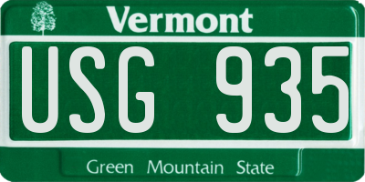 VT license plate USG935