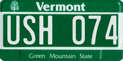 VT license plate USH074
