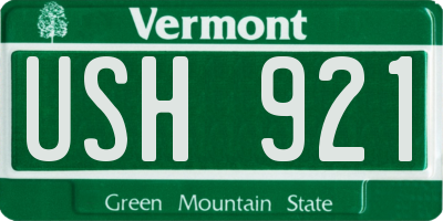 VT license plate USH921