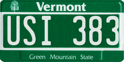 VT license plate USI383