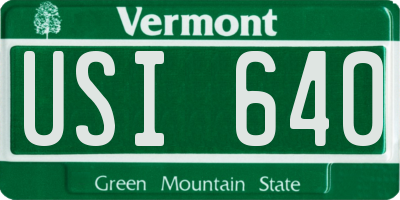 VT license plate USI640
