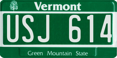 VT license plate USJ614