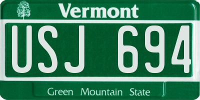 VT license plate USJ694