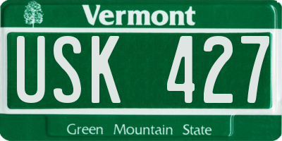 VT license plate USK427