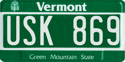 VT license plate USK869