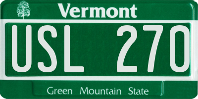 VT license plate USL270