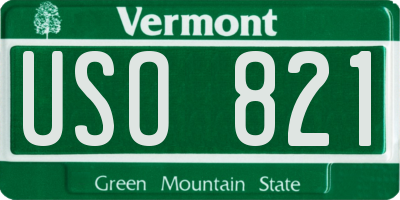 VT license plate USO821