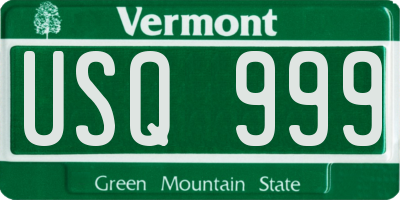 VT license plate USQ999