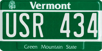 VT license plate USR434