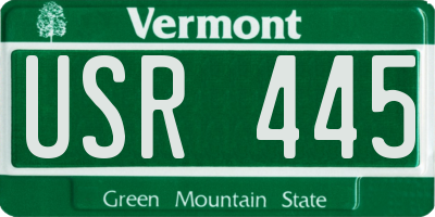 VT license plate USR445