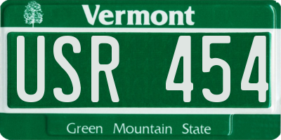 VT license plate USR454