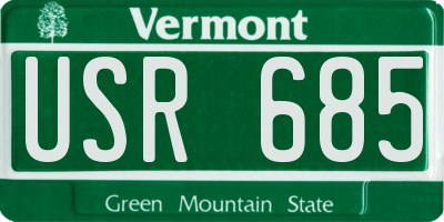VT license plate USR685