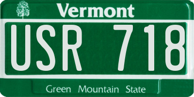 VT license plate USR718